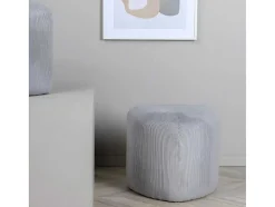 Venture Home Poef-Peg Poef, Hocker O46Cm Fluweel Grijs.