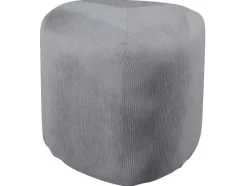 Venture Home Poef-Peg Poef, Hocker O46Cm Fluweel Grijs.