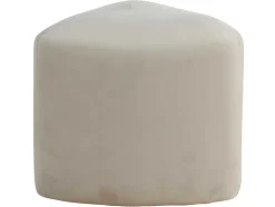 Venture Home Poef-Peg Poef, Hocker O46Cm Velours Wit.