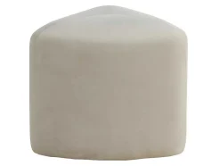Venture Home Poef-Peg Poef, Hocker O46Cm Velours Wit.