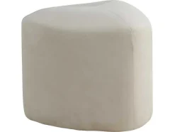 Venture Home Poef-Peg Poef, Hocker O46Cm Velours Wit.