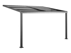 EXPERTLAND Prieel, Pergola, Gazebo En Kiosk-Pergola Voor Tegen De Muur Met Schuifbaar Dak - 12 M - Antraciet - Izeda