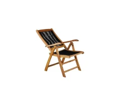 Vente-unique Tuinset-Peter Tuinstoel 5 Pos. Instelbaar Zwart, Acacia.
