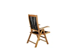 Vente-unique Tuinset-Peter Tuinstoel 5 Pos. Instelbaar Zwart, Acacia.