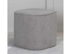 Venture Home Poef-Piff Poef, Hocker O44Cm Teddystof Grijs.