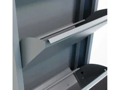 Vente-unique Schoenenkast-Pisa Schoenenkast Grijs Metaal Met 3 Vakken.