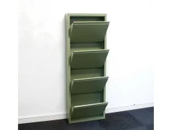 Vente-unique Schoenenkast-Pisa Schoenenkast Groen Metaal Met 4 Vakken.