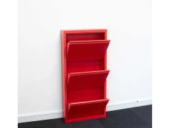 Vente-unique Schoenenkast-Pisa Schoenenkast Rood Metaal Met 9 Vakken.