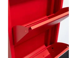 Vente-unique Schoenenkast-Pisa Schoenenkast Rood Metaal Met 9 Vakken.
