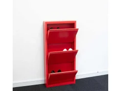 Vente-unique Schoenenkast-Pisa Schoenenkast Rood Metaal Met 9 Vakken.