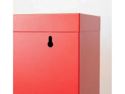 Vente-unique Schoenenkast-Pisa Schoenenkast Rood Metaal Met 9 Vakken.