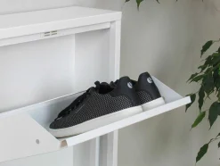 Vente-unique Schoenenkast-Pisa Schoenenkast Wit Metaal Met 5 Vakken - Set Van 2.