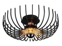 Vente-unique Plafondlamp-Plafondlamp Aspendos - D.36 X H. 12 Cm - Zwart