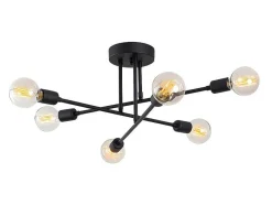 OZAIA Plafondlamp-Plafondlamp Van Metaal Flowera - 3 Armen - L64 Cm X H30 Cm - Zwart