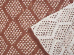 OZAIA Huistextiel-Plaid Oyace - Acryl En Wol - 130 X 170 Cm - Ivoor En Rood