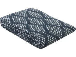 OZAIA Huistextiel-Plaid Oyace - Acryl En Wol - 130 X 170 Cm - Ivoor En Blauw