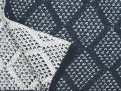 OZAIA Huistextiel-Plaid Oyace - Acryl En Wol - 130 X 170 Cm - Ivoor En Blauw