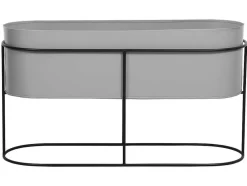 OZAIA Decoratieobject Voor Binnen-Plantenbak Voor Binnen Op Poten - L74 X H40 Cm - Metaal - Lichtgrijs - Ravina