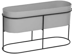 OZAIA Decoratieobject Voor Binnen-Plantenbak Voor Binnen Op Poten - L74 X H40 Cm - Metaal - Lichtgrijs - Ravina
