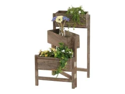 Vente-unique Tuinopslag-Plantenrek Staand Rek, Bruin
