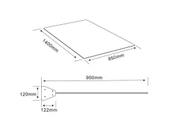 Vente-unique Luifel En Afdak-Platte Deurluifel Van Aluminium 140 X 90 Cm Met Ledverlichting - Luxama
