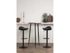 Vente-unique Barmeubel-Plaza Barmeubelset Bartafel Zwart En 2 Adesto Barstoelen Zwart.