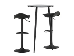 Vente-unique Barmeubel-Plaza Barmeubelset Bartafel Zwart En 2 Adesto Barstoelen Zwart.