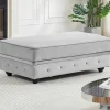 Vente-unique Poef-Poef Met Opbergruimte Van Lichtgrijs Velours Chesterfield