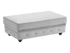 Vente-unique Poef-Poef Met Opbergruimte Van Lichtgrijs Velours Chesterfield