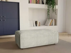 Vente-unique Poef-Poef Van Beige Ribfluweel Amelia