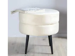 Venture Home Poef-Pot Poef O40Cm Velours Beige.
