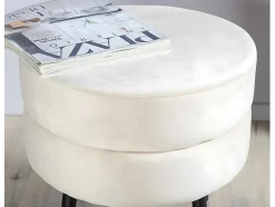 Venture Home Poef-Pot Poef O40Cm Velours Beige.