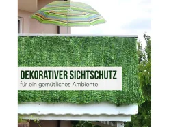Vente-unique Afscherming En Omheining-Privacyscherm Balkon N77 Ii Blad, 300X150Cm Licht Blad