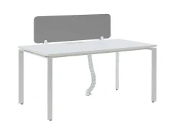Workēa Kantoormeubilair-Professioneel Bureau Voor 1 Persoon - Wit - L160 Cm - Met Afscheiding - Downtown