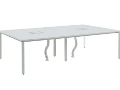 Workēa Kantoormeubilair-Professioneel Bureau Voor 4 Personen - Wit - L140 Cm - Downtown