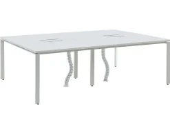 Workēa Kantoormeubilair-Professioneel Bureau Voor 4 Personen - Wit - L120 Cm - Downtown