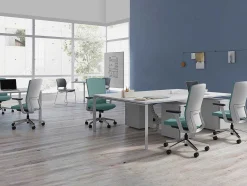 Workēa Kantoormeubilair-Professioneel Bureau Voor 4 Personen - Wit - L120 Cm - Downtown