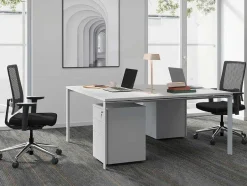 Workēa Kantoormeubilair-Professioneel Bureau Voor 2 Personen - Wit - L140 Cm - Downtown