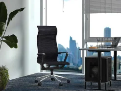 Workēa Bureaustoel-Professionele Bureaustoel - Stof - Zwart - Ladefense