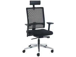 Workēa Bureaustoel-Professionele Ergonomische Bureaustoel - Met Hoofdsteun - Stof - Zwart - Wallstreet