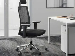 Workēa Bureaustoel-Professionele Ergonomische Bureaustoel - Met Hoofdsteun - Stof - Zwart - Wallstreet