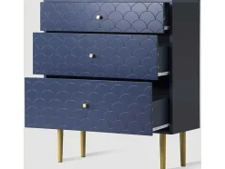 ModernLuxe Ladekast-Ragement Ladekast Voor Slaapkamer - 3 Lades - Donkerblauw