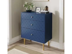 ModernLuxe Ladekast-Ragement Ladekast Voor Slaapkamer - 3 Lades - Donkerblauw