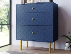 ModernLuxe Ladekast-Ragement Ladekast Voor Slaapkamer - 3 Lades - Donkerblauw