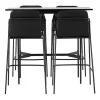 Vente-unique Barmeubel-Rax Barmeubelset Bartafel Zwart En 4 Tvist Barstoelen Zwart.
