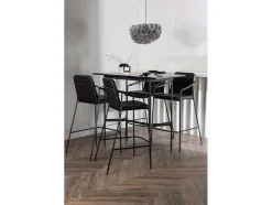 Vente-unique Barmeubel-Rax Barmeubelset Bartafel Zwart En 4 Tvist Barstoelen Zwart.