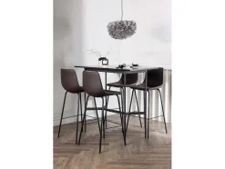 Vente-unique Barmeubel-Rax Barmeubelset Bartafel Zwart En 4 Alexi Barstoelen Bruin.
