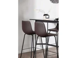 Vente-unique Barmeubel-Rax Barmeubelset Bartafel Zwart En 4 Alexi Barstoelen Bruin.