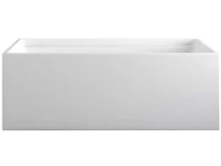 Shower & Design Vrijstaand Bad-Rechthoekig Eilandbad - 280 L - 170 X 75 X 60 Cm - Wit - Acryl - Aspius