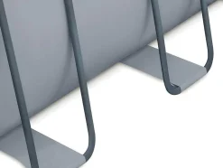 Vente-unique Zwembad-Rechthoekig Grijs Buizenzwembad Met Filterpomp Met Patroon - L549 X D274 X H132 Cm - Zamora